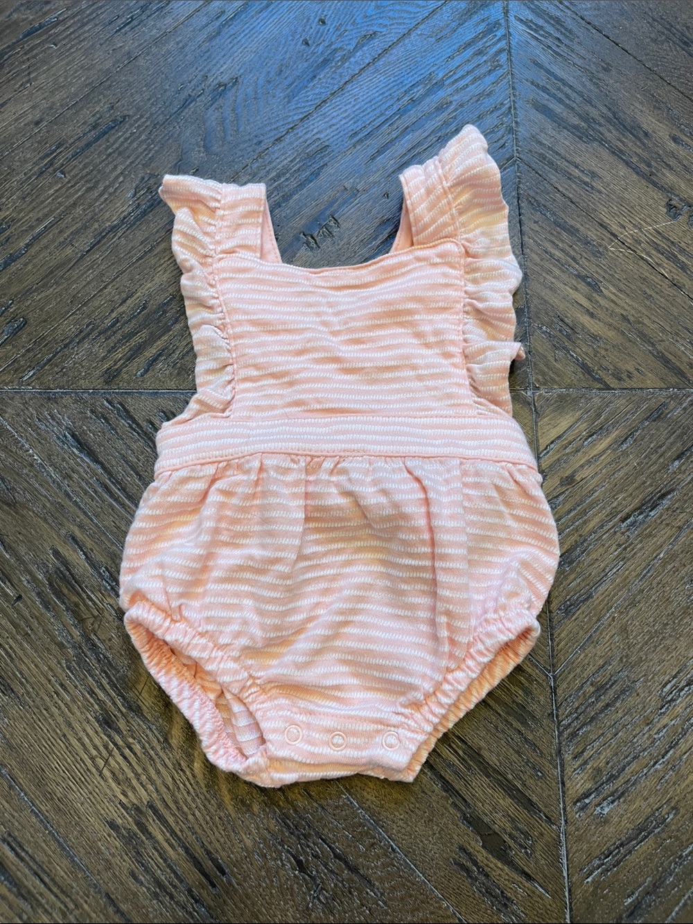 Cat & Jack Light Pink Striped Baby Romper